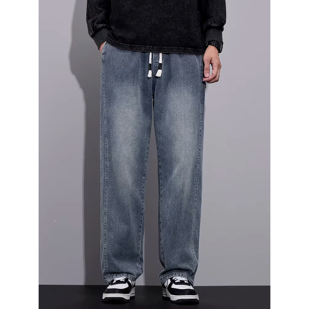 Faded Wide-Leg Denim Pant