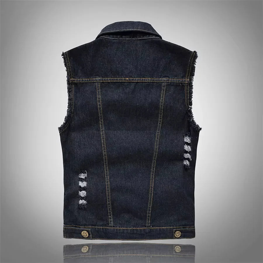 Rogue Distressed Denim Vest