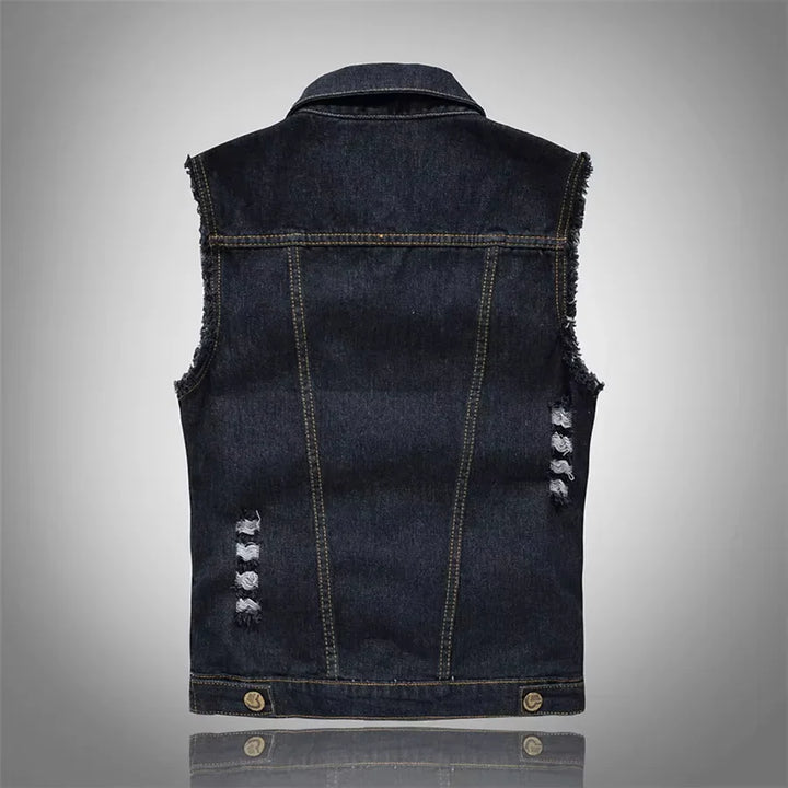 Rogue Distressed Denim Vest