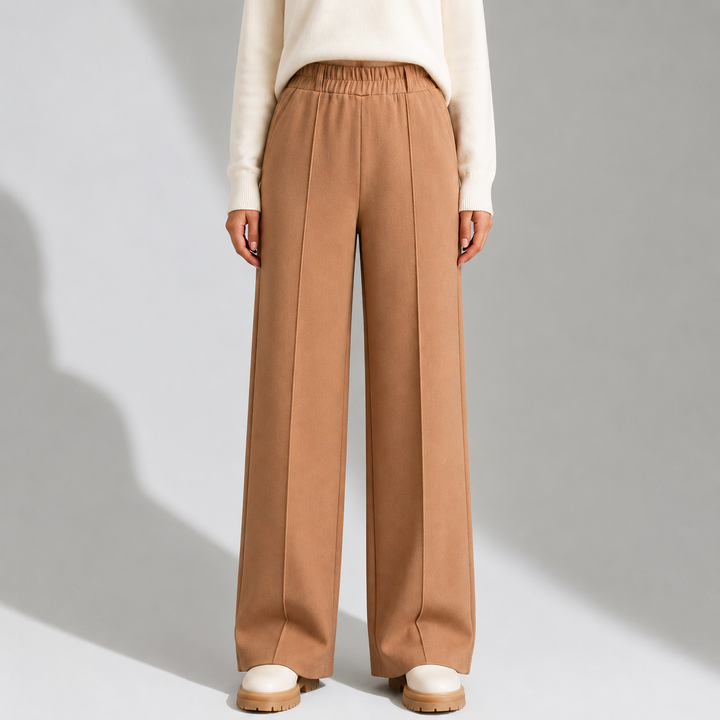 Chelsa High Waisted Wool Pleated Trouser
