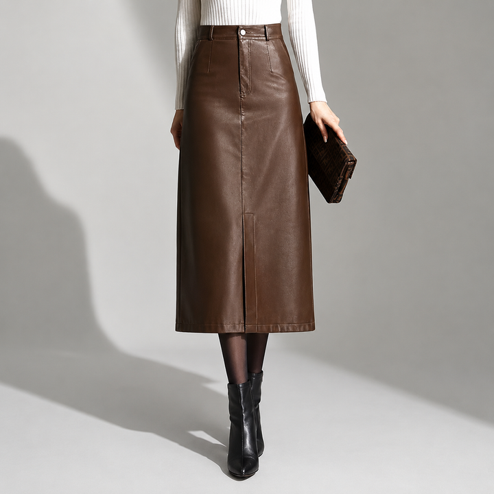 Colette Leather Midi Skirt