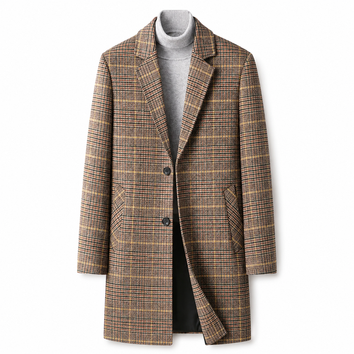 Harris Wool Plaid Overcoat