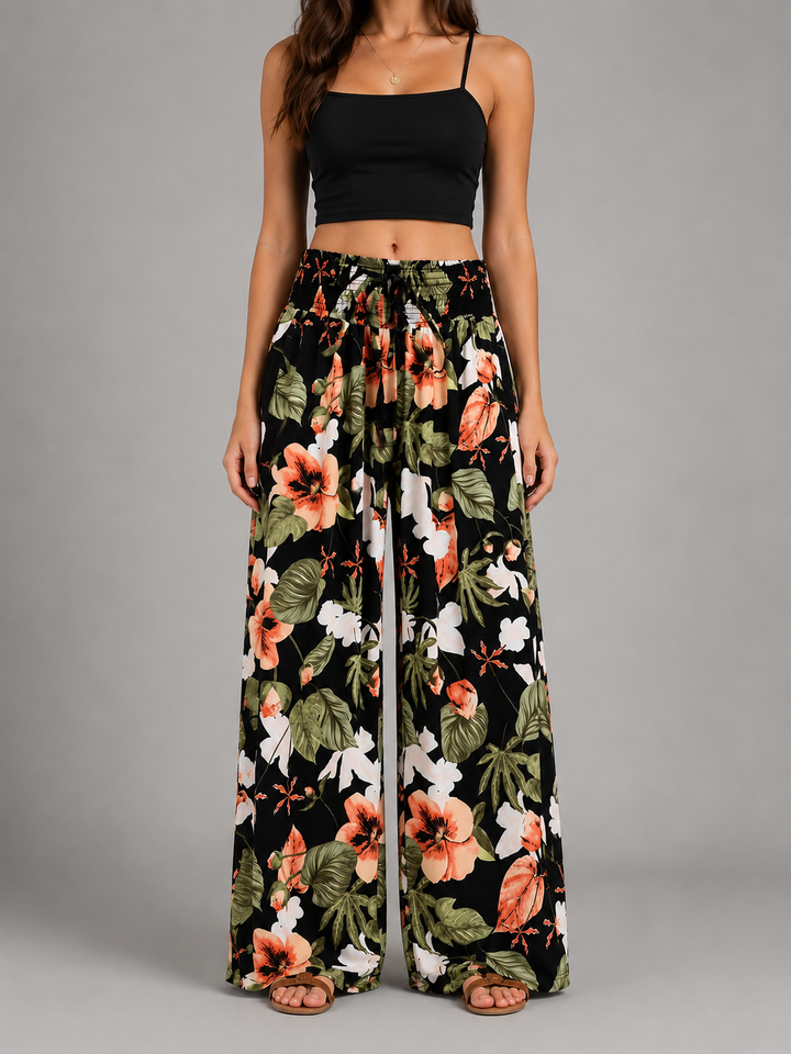 Imara Floral Straight-Leg Pants