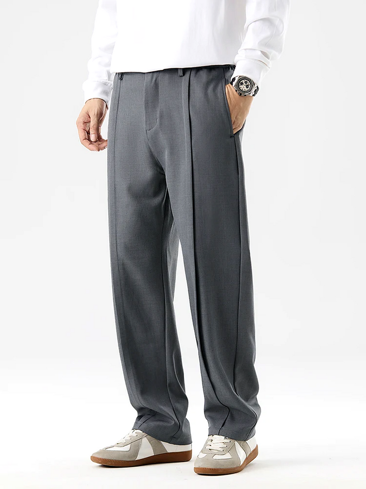 Straight Cut Pleated Pant