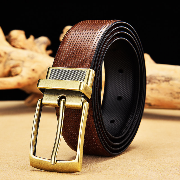 Fleck Pattern Leather Belt