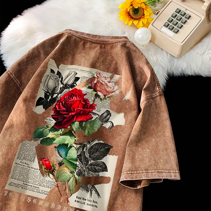 Vintage Rose Graphic T-Shirt
