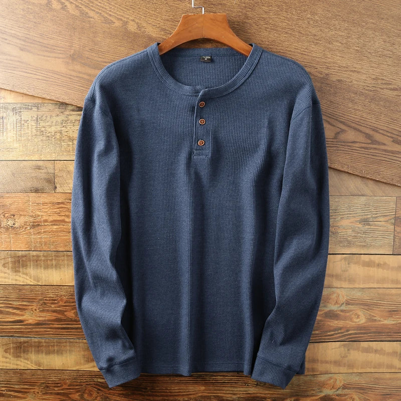 Waffle Knit Henley Tee