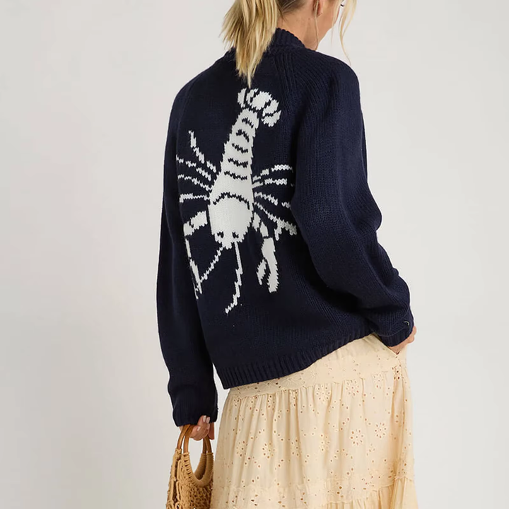 Intarsia Lobster Cardigan