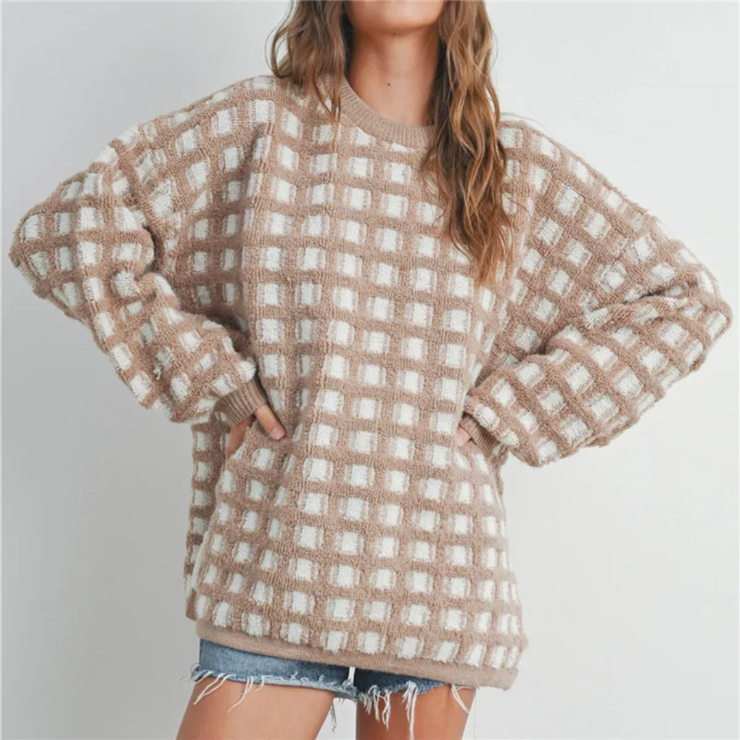 Kat Checkered Oversized Sweater