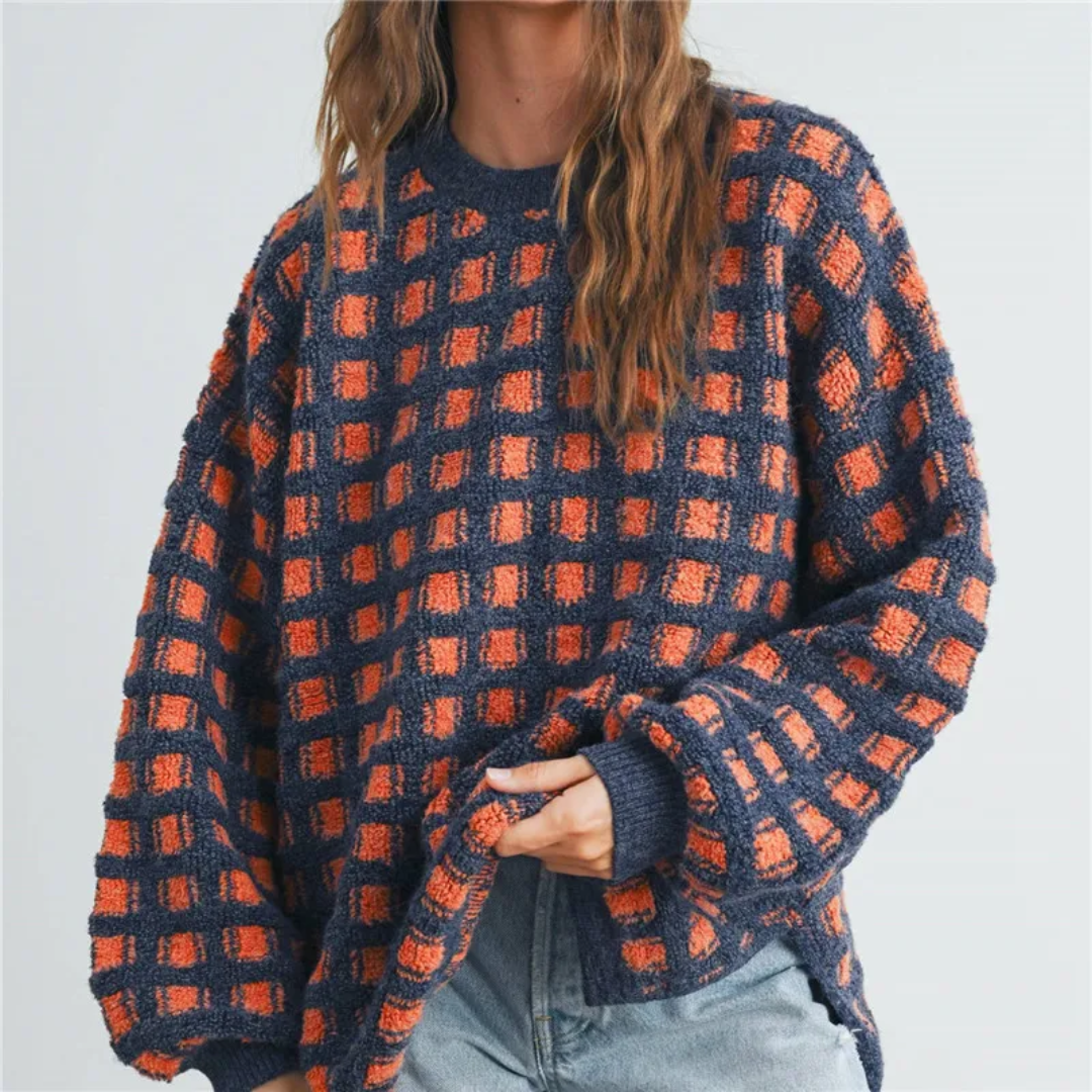 Kat Checkered Oversized Sweater