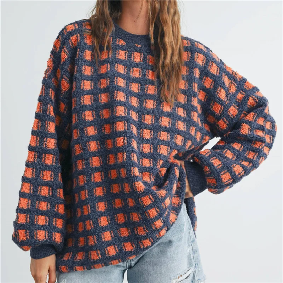 Kat Checkered Oversized Sweater