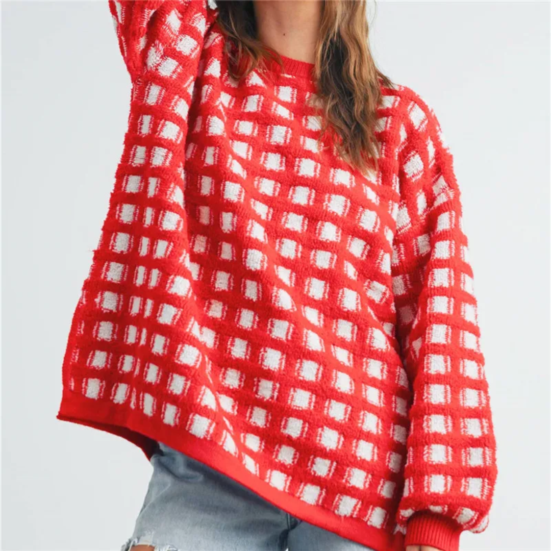 Kat Checkered Oversized Sweater