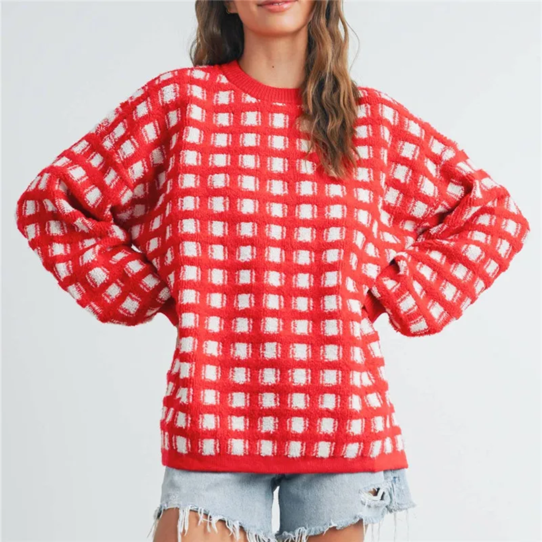 Kat Checkered Oversized Sweater