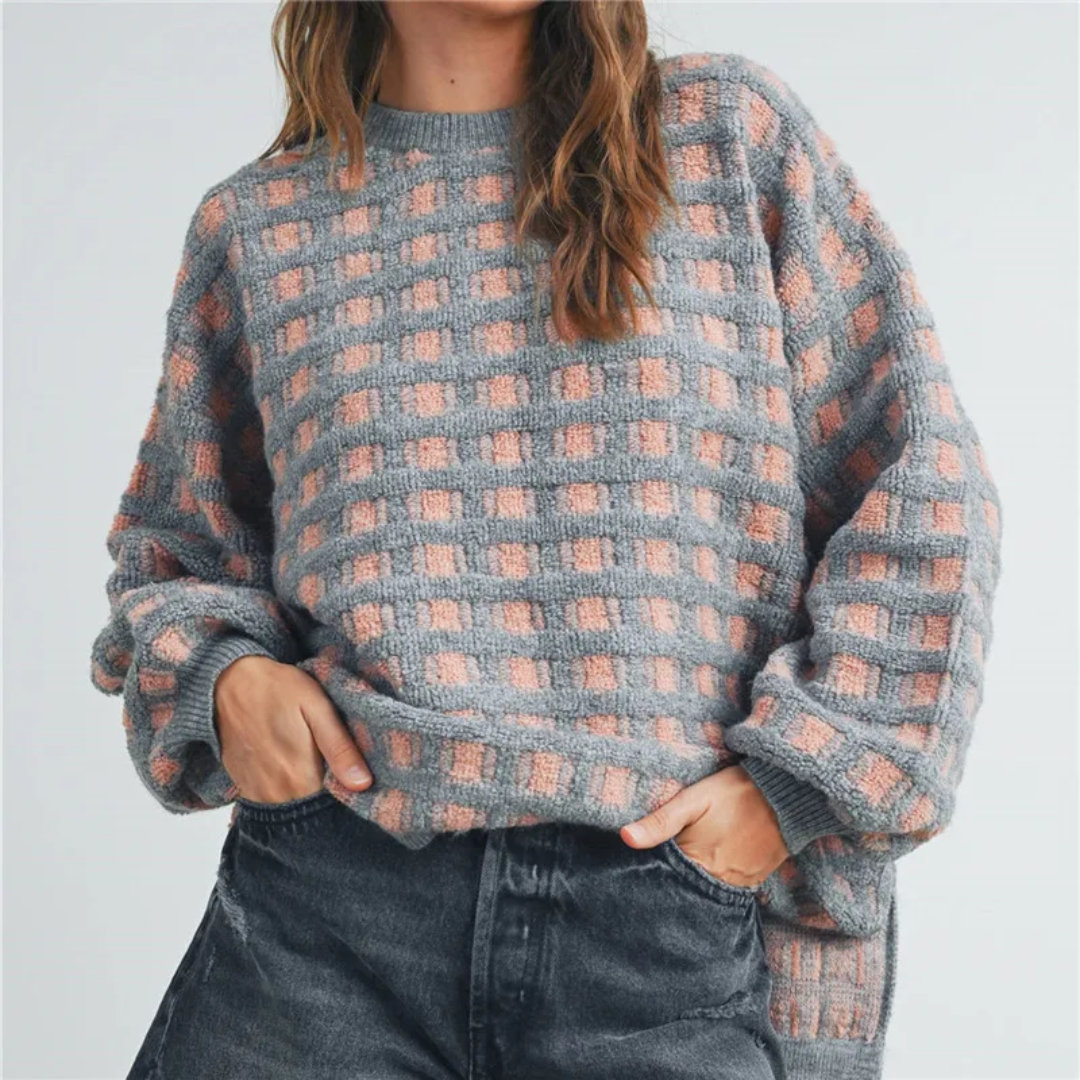 Kat Checkered Oversized Sweater