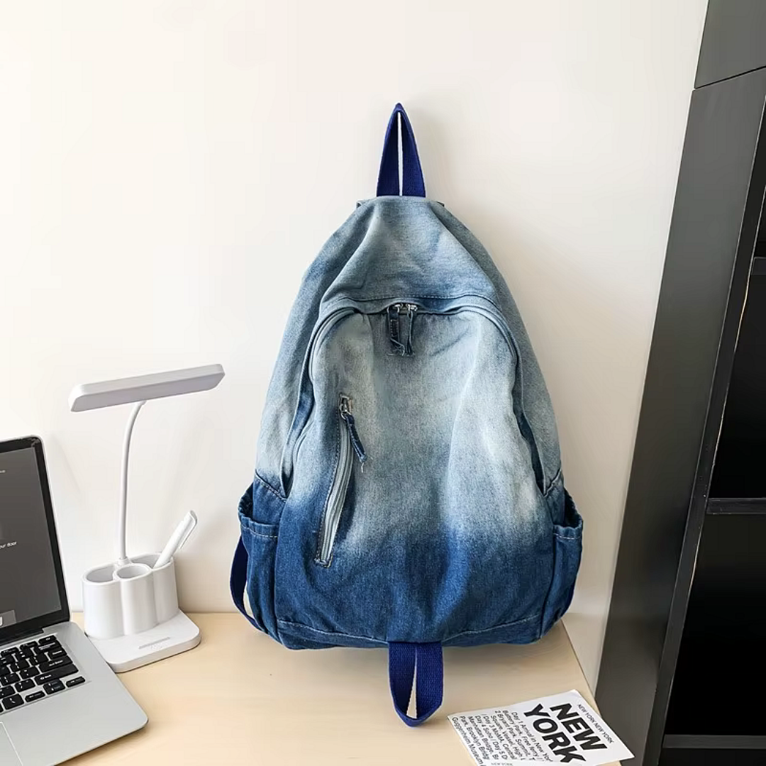 Washed Denim Backpack