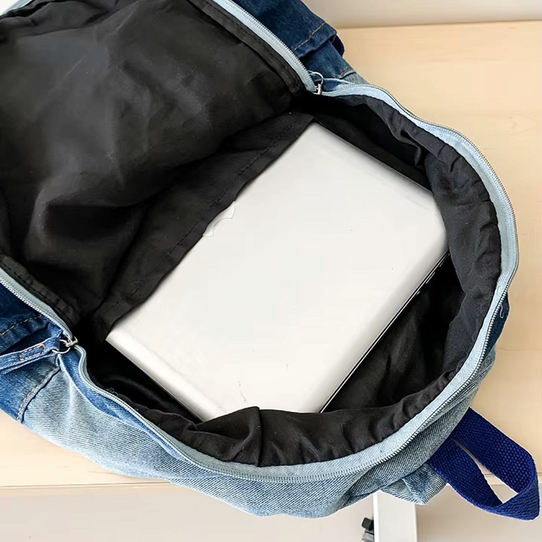 Washed Denim Backpack