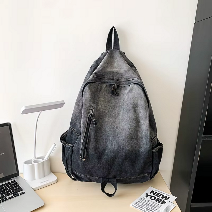 Washed Denim Backpack