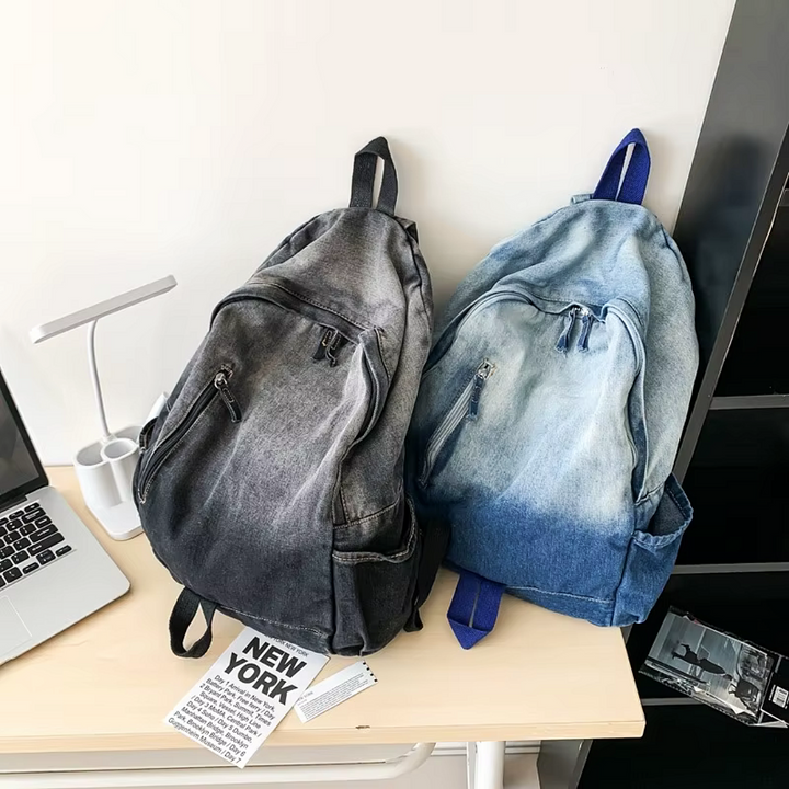 Washed Denim Backpack
