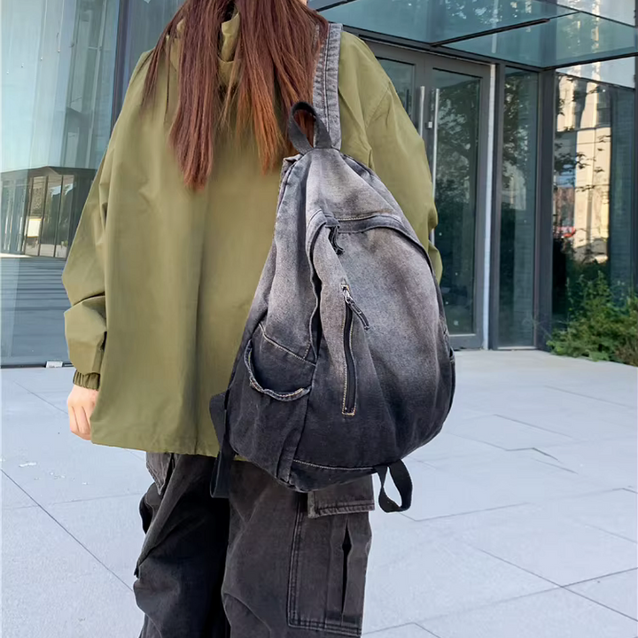 Washed Denim Backpack