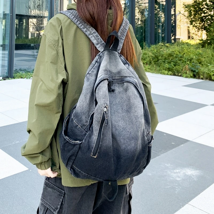 Washed Denim Backpack