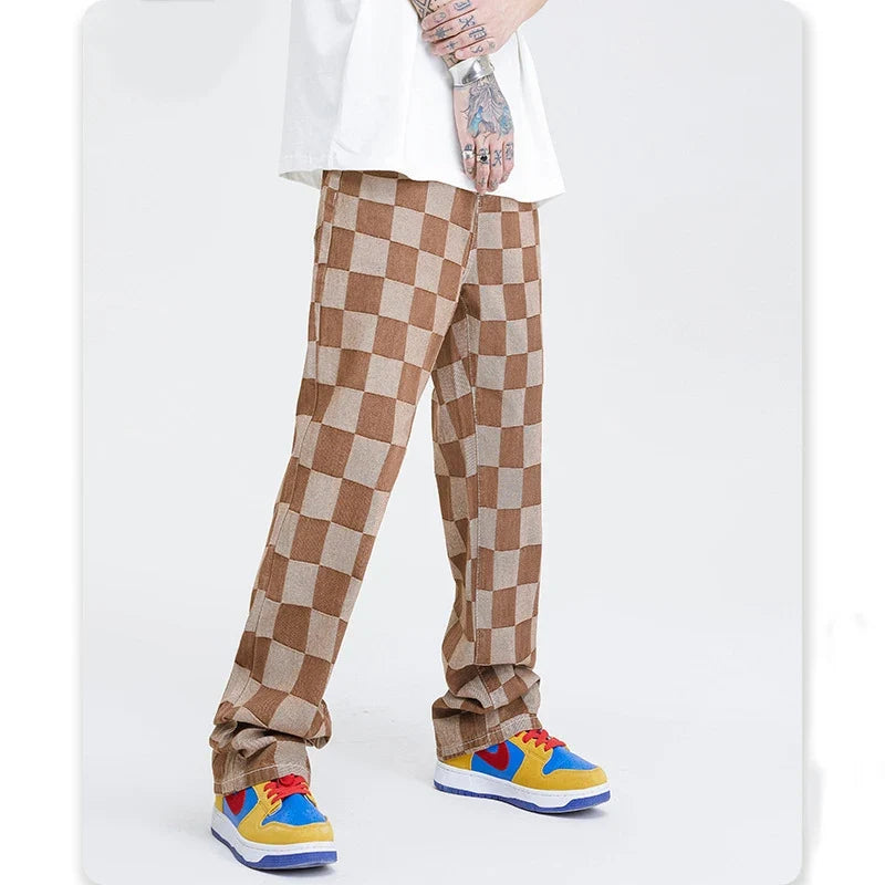Relaxed Checkered Pants