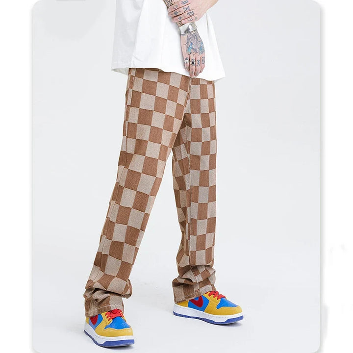 Relaxed Checkered Pants