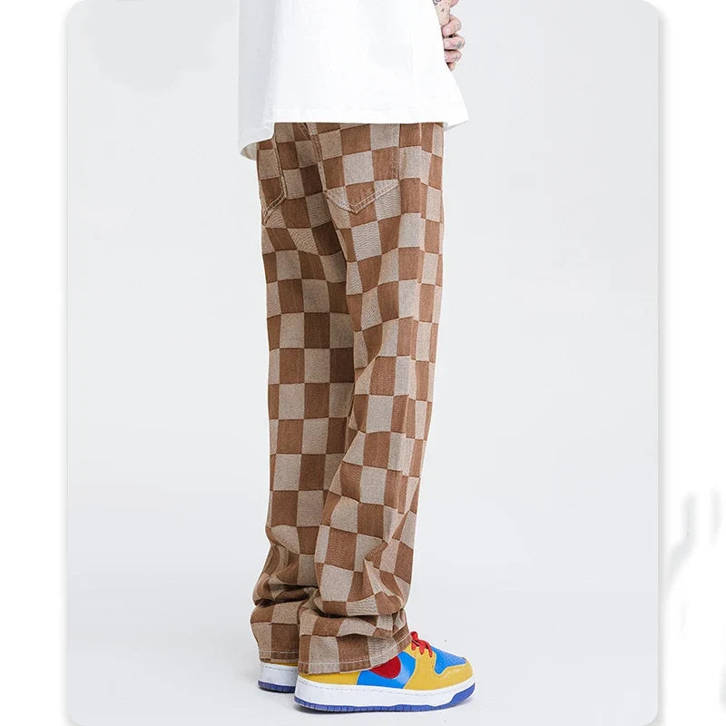 Relaxed Checkered Pants