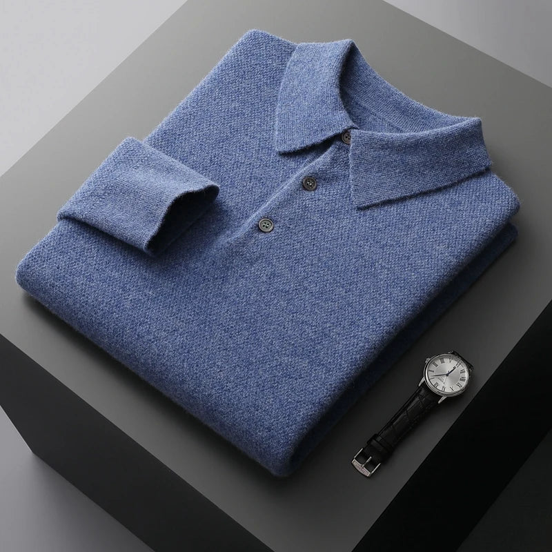 CLADO LONG-SLEEVE MERINO POLO SWEATER