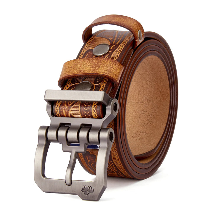 Exquisite Leather Carved Detail Belt