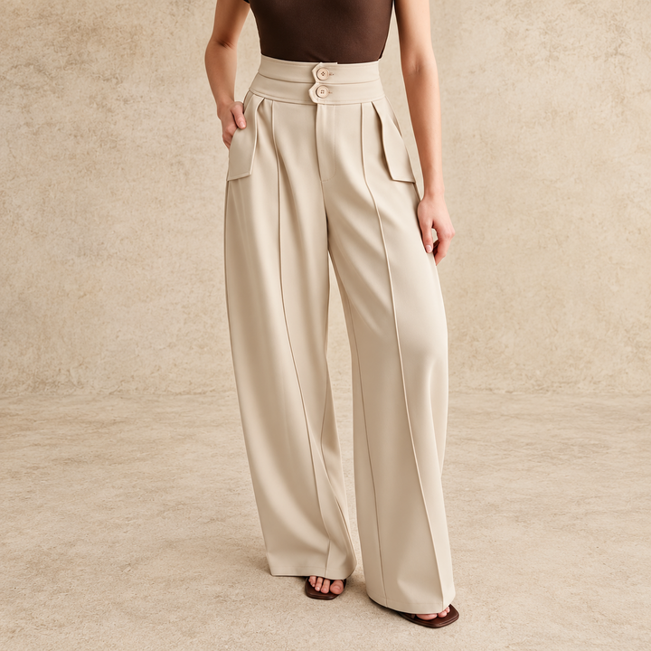 Skyler High-Waisted Wide Leg Trousers
