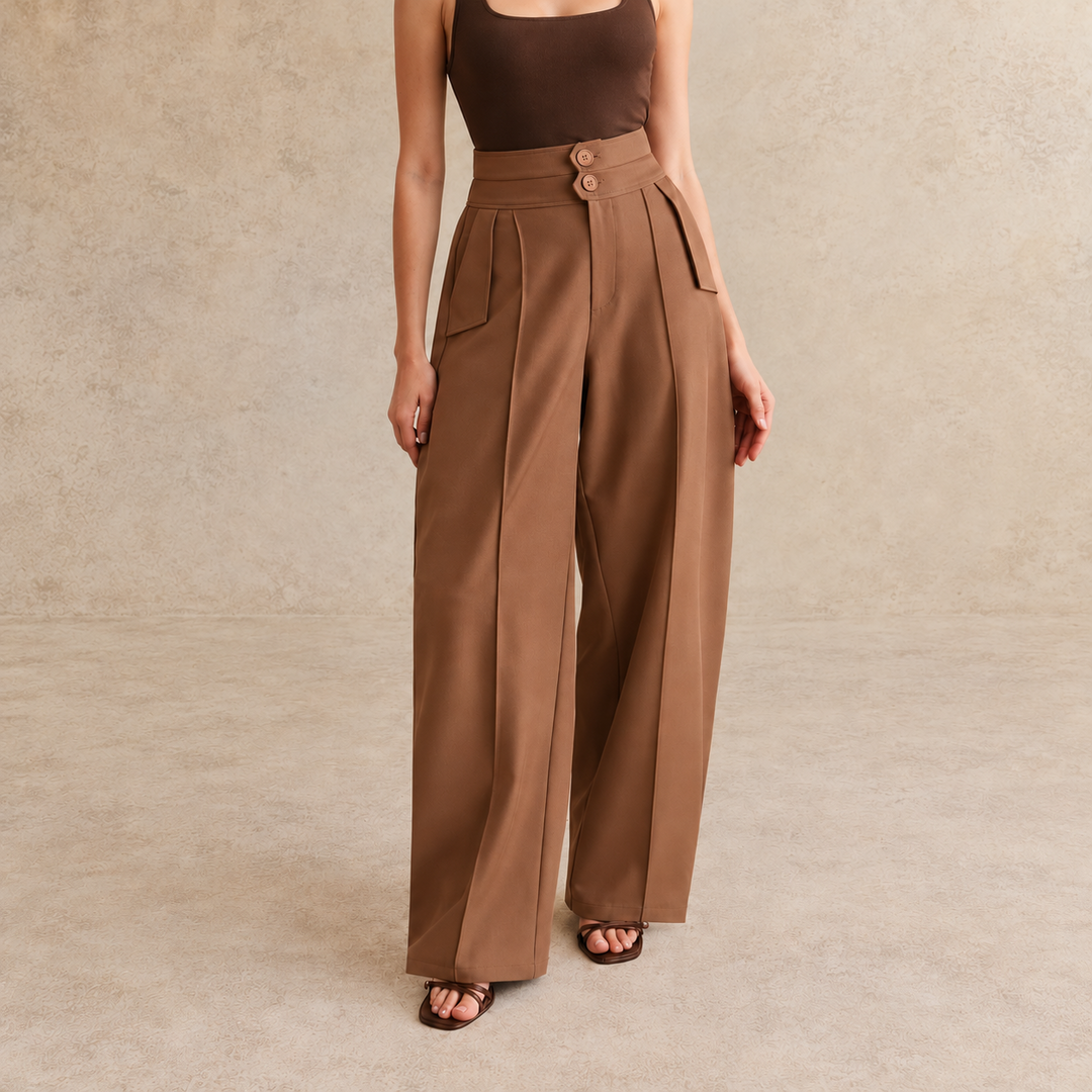 Skyler High-Waisted Wide Leg Trousers