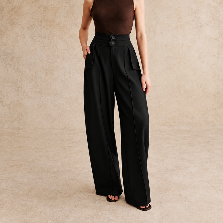 Skyler High-Waisted Wide Leg Trousers