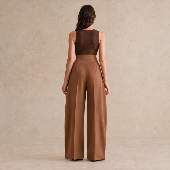 Skyler High-Waisted Wide Leg Trousers