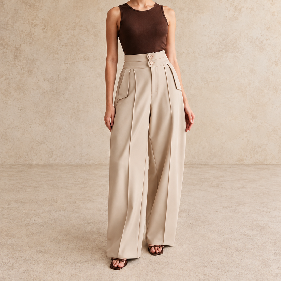 Skyler High-Waisted Wide Leg Trousers