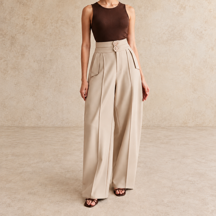 Skyler High-Waisted Wide Leg Trousers